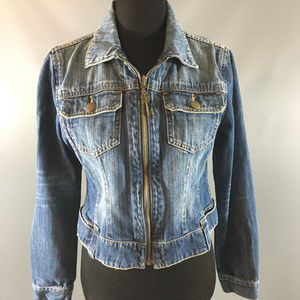 CAbi Denim Blue Jean Jacket with Zipper